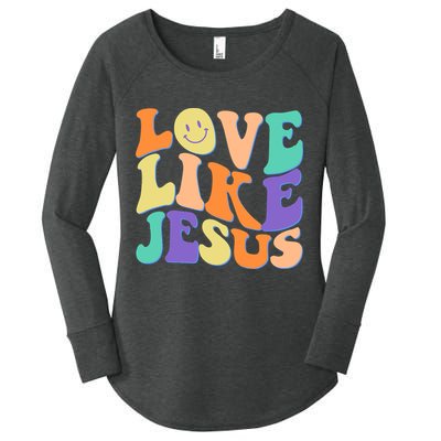 Retro 60s Love Like Jesus Women's Perfect Tri Tunic Long Sleeve Shirt