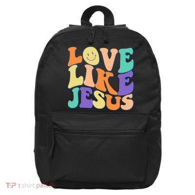 Retro 60s Love Like Jesus 16 in Basic Backpack