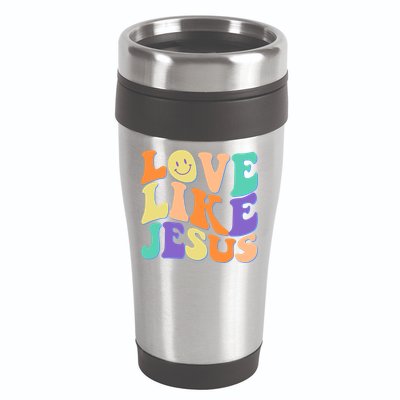 Retro 60s Love Like Jesus 16oz Travel Tumbler