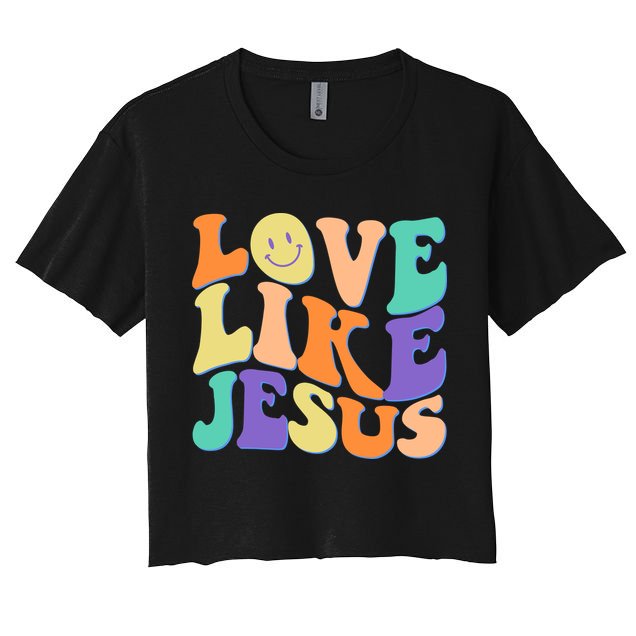 Retro 60s Love Like Jesus Women's Crop Top Tee