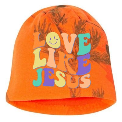 Retro 60s Love Like Jesus Kati - Camo Knit Beanie