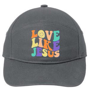 Retro 60s Love Like Jesus 7-Panel Snapback Hat