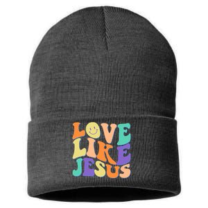 Retro 60s Love Like Jesus Sustainable Knit Beanie