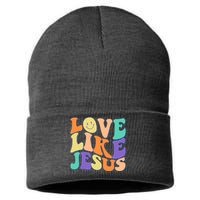 Retro 60s Love Like Jesus Sustainable Knit Beanie