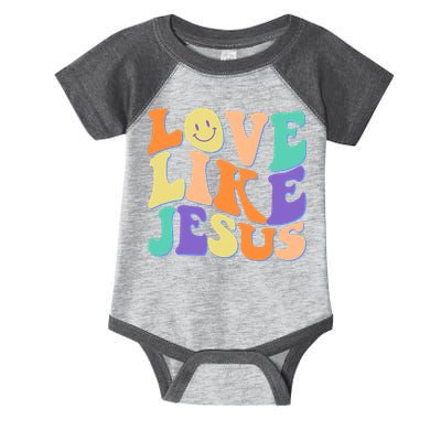 Retro 60s Love Like Jesus Infant Baby Jersey Bodysuit