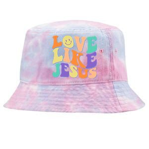 Retro 60s Love Like Jesus Tie-Dyed Bucket Hat