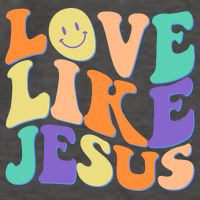 Retro 60s Love Like Jesus Vector Backpack