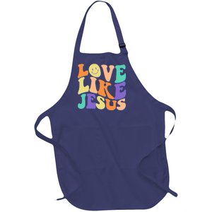 Retro 60s Love Like Jesus Full-Length Apron With Pockets