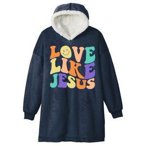 Retro 60s Love Like Jesus Hooded Wearable Blanket