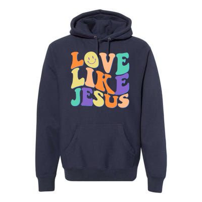 Retro 60s Love Like Jesus Premium Hoodie