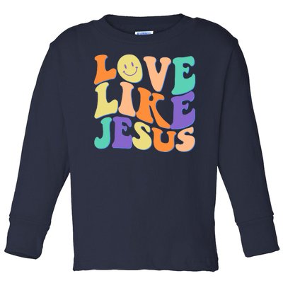 Retro 60s Love Like Jesus Toddler Long Sleeve Shirt