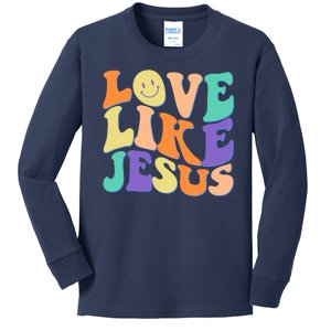 Retro 60s Love Like Jesus Kids Long Sleeve Shirt