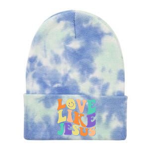 Retro 60s Love Like Jesus Tie Dye 12in Knit Beanie