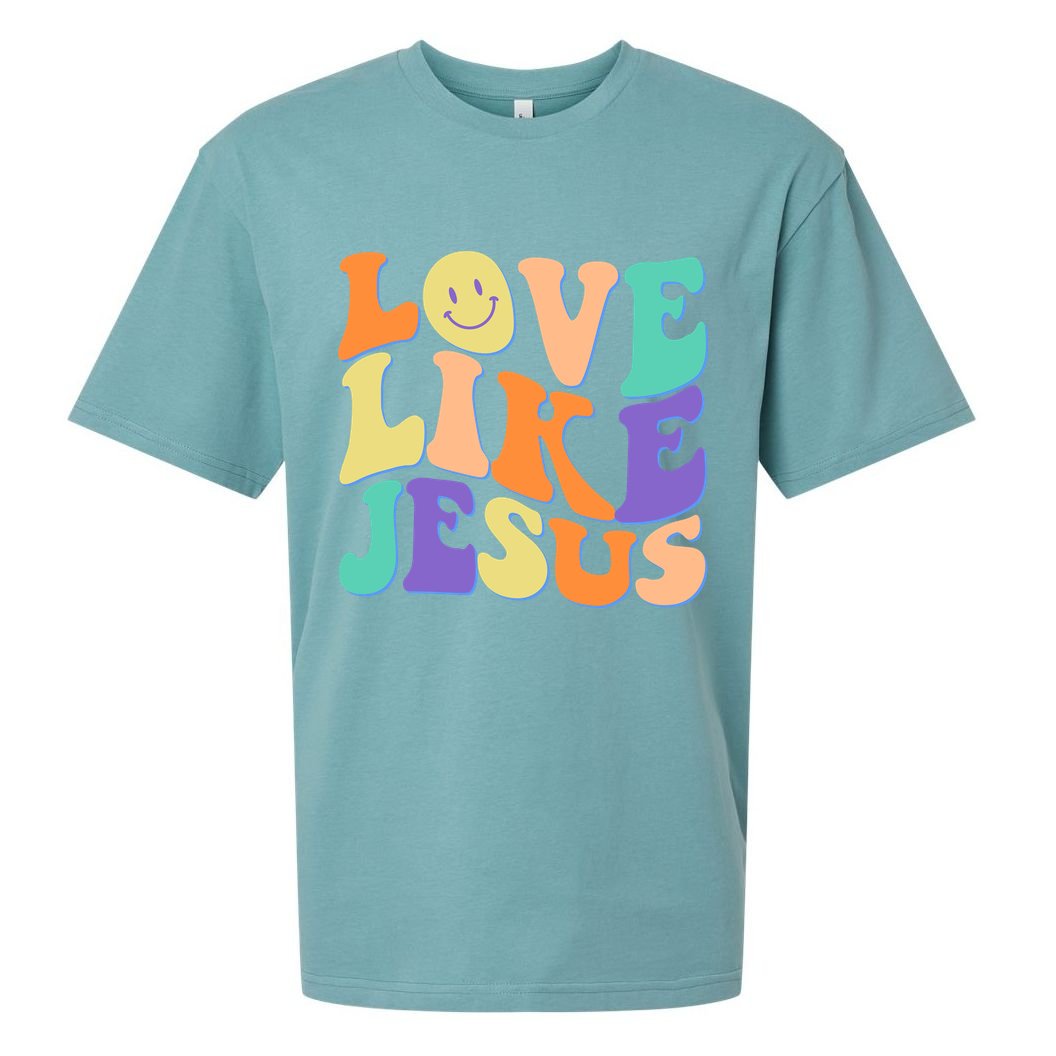 Retro 60s Love Like Jesus Sueded Cloud Jersey T-Shirt