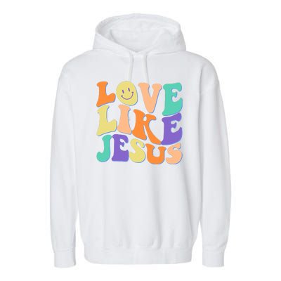 Retro 60s Love Like Jesus Garment-Dyed Fleece Hoodie