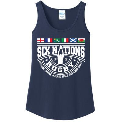 Rugby 6 Nations England France Wales Scotland Italy Ireland Ladies Essential Tank