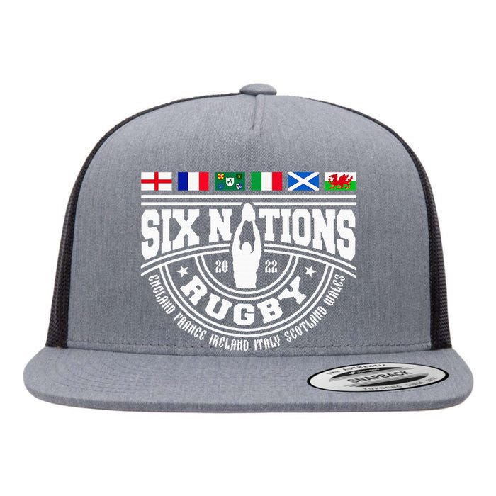 Rugby 6 Nations England France Wales Scotland Italy Ireland  Flat Bill Trucker Hat