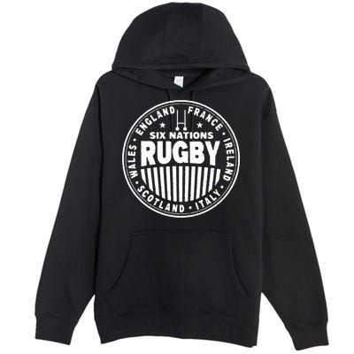 Rugby 6 Nations Rugby Vintage England France Ireland Wales. Premium Pullover Hoodie