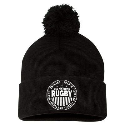 Rugby 6 Nations Rugby Vintage England France Ireland Wales. Pom Pom 12in Knit Beanie