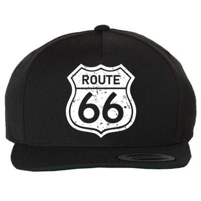 Route 66 Rustic Wool Snapback Cap