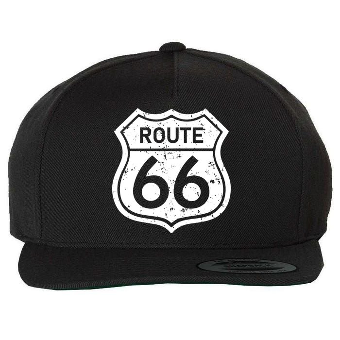 Route 66 Rustic Wool Snapback Cap
