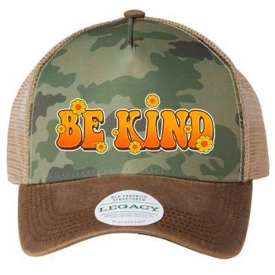 Retro 60s Sixties Flower Power Be Kind Wear Orange Legacy Tie Dye Trucker Hat