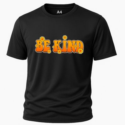 Retro 60s Sixties Flower Power Be Kind Wear Orange Performance Shirt