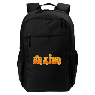 Retro 60s Sixties Flower Power Be Kind Wear Orange Daily Commute Backpack