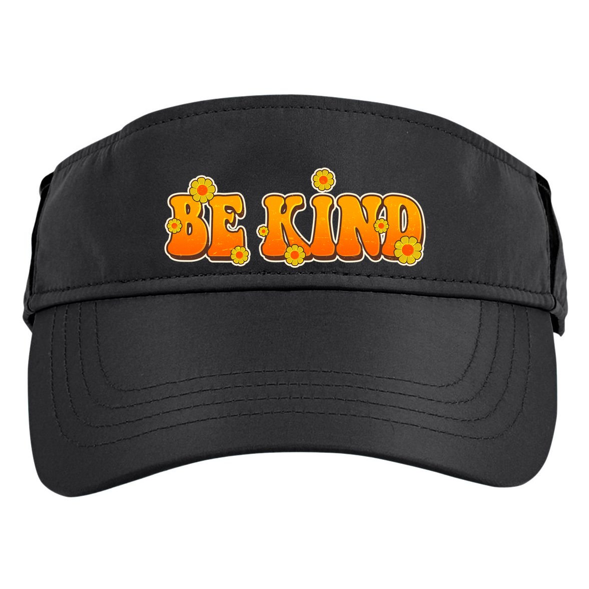 Retro 60s Sixties Flower Power Be Kind Wear Orange Adult Drive Performance Visor