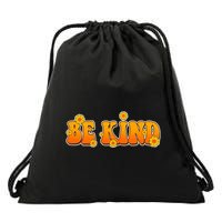 Retro 60s Sixties Flower Power Be Kind Wear Orange Drawstring Bag