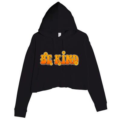 Retro 60s Sixties Flower Power Be Kind Wear Orange Crop Fleece Hoodie
