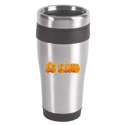 Retro 60s Sixties Flower Power Be Kind Wear Orange 16oz Travel Tumbler