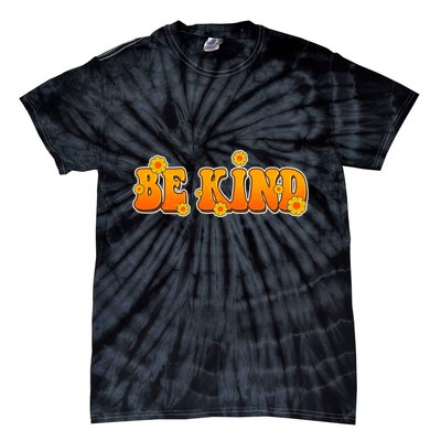 Retro 60s Sixties Flower Power Be Kind Wear Orange Tie-Dye T-Shirt