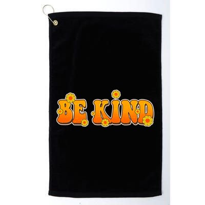 Retro 60s Sixties Flower Power Be Kind Wear Orange Golf Towel