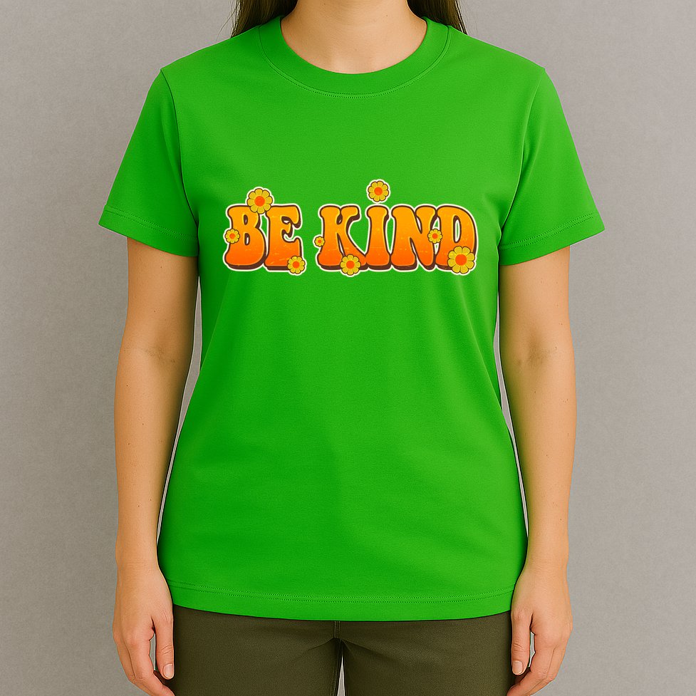 Retro 60s Sixties Flower Power Be Kind Wear Orange T-Shirt
