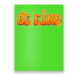 Retro 60s Sixties Flower Power Be Kind Wear Orange Poster