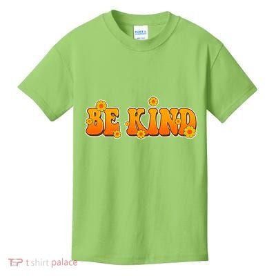 Retro 60s Sixties Flower Power Be Kind Wear Orange Kids T-Shirt