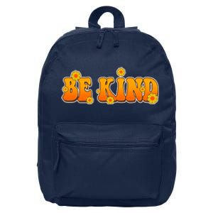 Retro 60s Sixties Flower Power Be Kind Wear Orange 16 in Basic Backpack