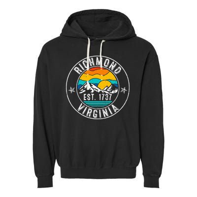 Retro 70s 80s Richmond Virginia Va Garment-Dyed Fleece Hoodie