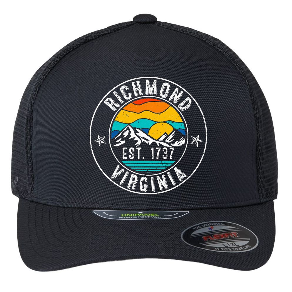 Retro 70s 80s Richmond Virginia Va Flexfit Unipanel Trucker Cap
