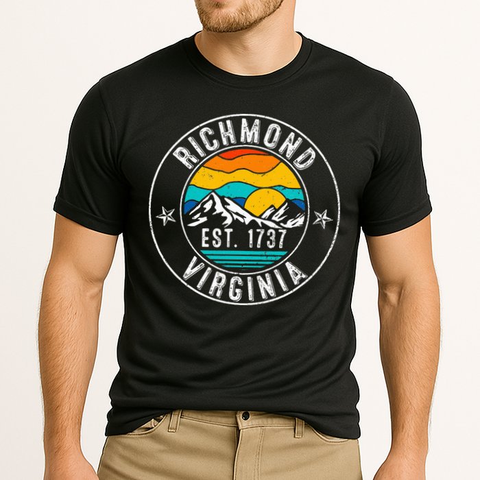 Retro 70s 80s Richmond Virginia Va Cooling Performance Crew T-Shirt