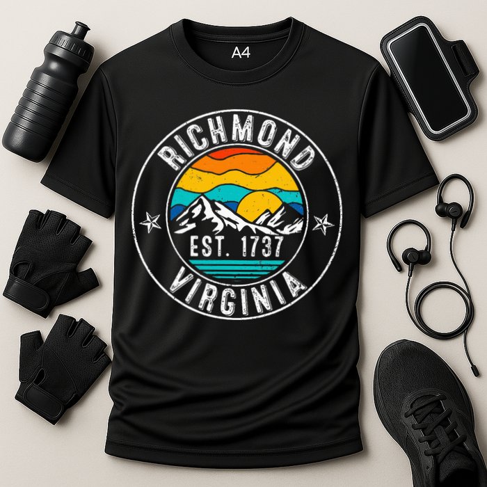 Retro 70s 80s Richmond Virginia Va Cooling Performance Crew T-Shirt