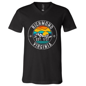 Retro 70s 80s Richmond Virginia Va V-Neck T-Shirt