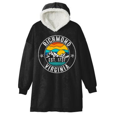 Retro 70s 80s Richmond Virginia Va Hooded Wearable Blanket
