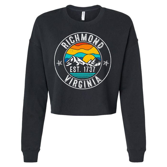 Retro 70s 80s Richmond Virginia Va Cropped Pullover Crew