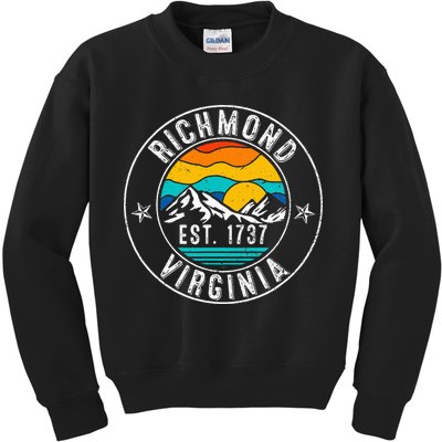 Retro 70s 80s Richmond Virginia Va Kids Sweatshirt