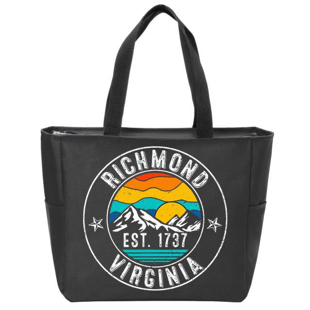 Retro 70s 80s Richmond Virginia Va Zip Tote Bag