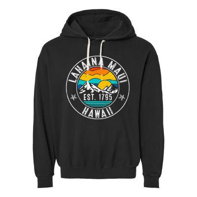 Retro 70s 80s Lahaina Maui Hawaii HI Garment-Dyed Fleece Hoodie