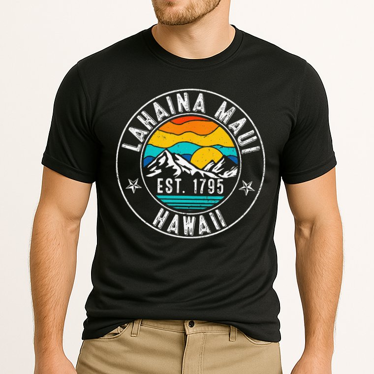 Retro 70s 80s Lahaina Maui Hawaii HI Performance Shirt
