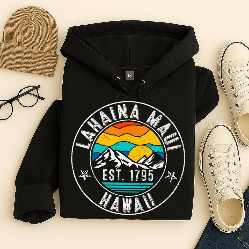 Retro 70s 80s Lahaina Maui Hawaii HI Hoodie